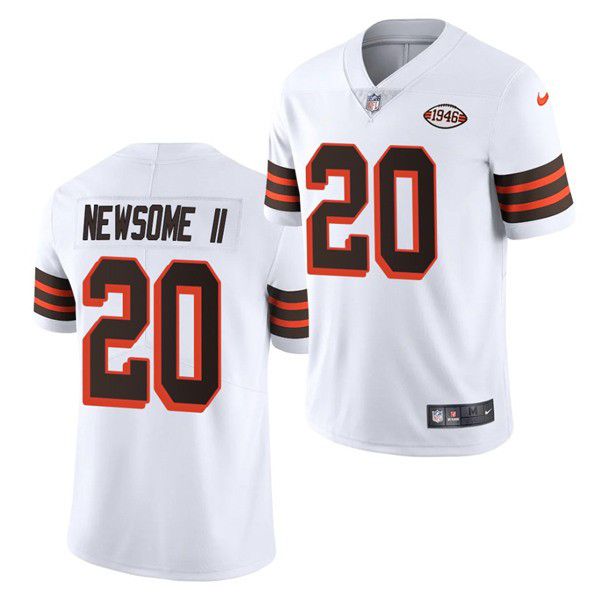 Men Cleveland Browns 20 Greg Newsome II Nike White 1946 Collection Alternate Game NFL Jersey